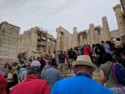 Hoards of people climbing the steps to the Acropolis